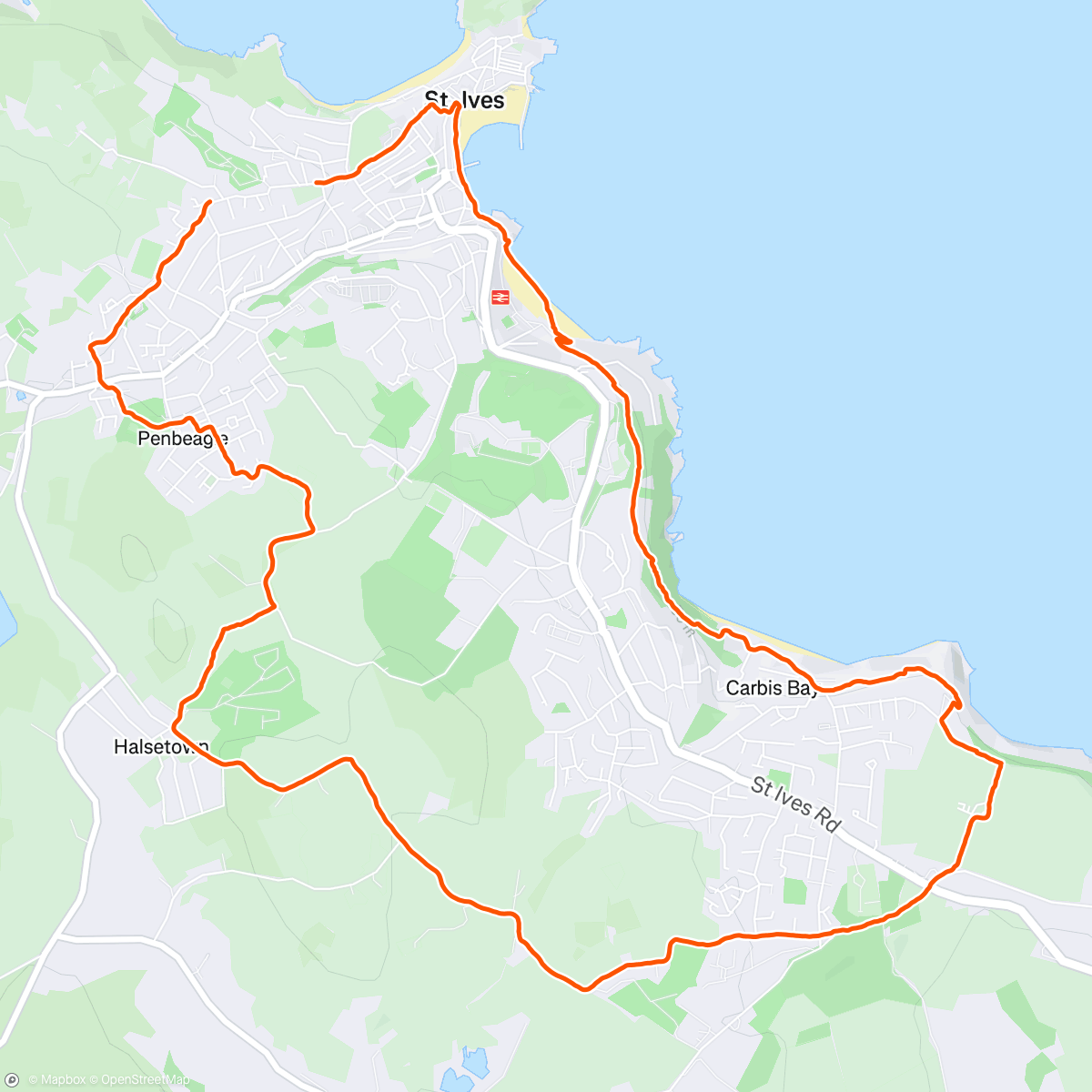 Map of the activity, Christmas Day walk