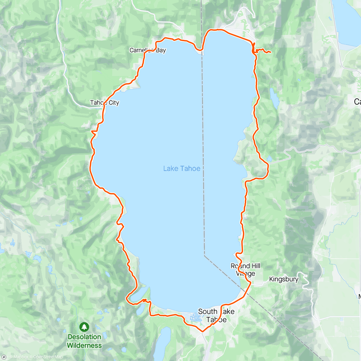 Map of the activity, Tahoe Tuesday Lake Loop 🫶🏼