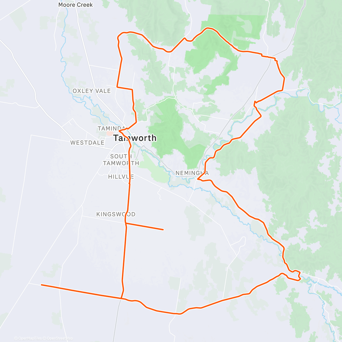 Map of the activity, Tamworth training camp day 3