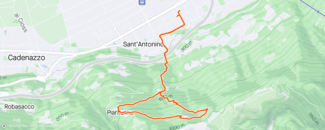 Karte der Aktivität „Sessione di trail running pomeridiana”
