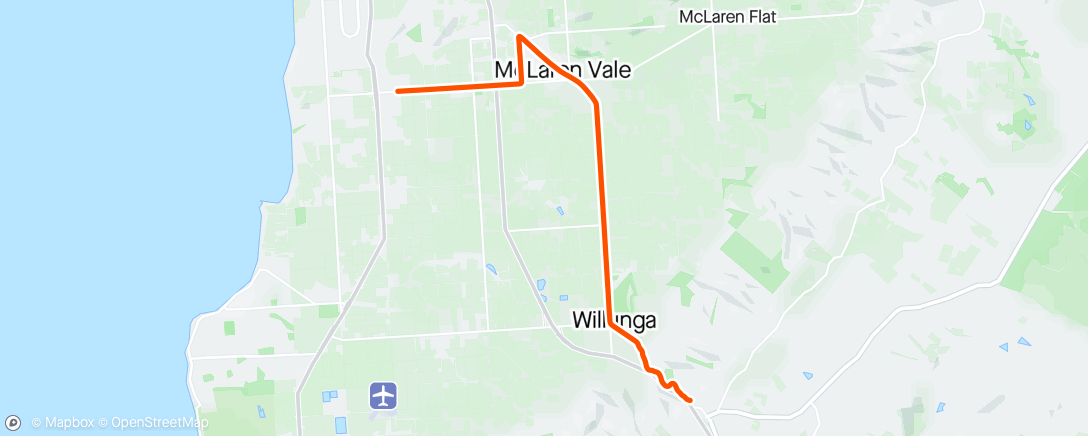 Map of the activity, Willunga Night Ride