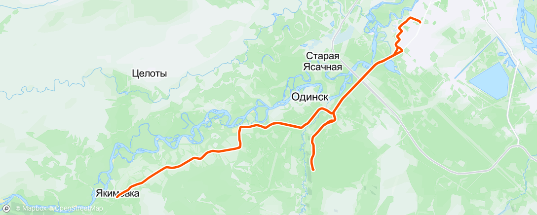 Map of the activity, Дневной велозаезд mtb