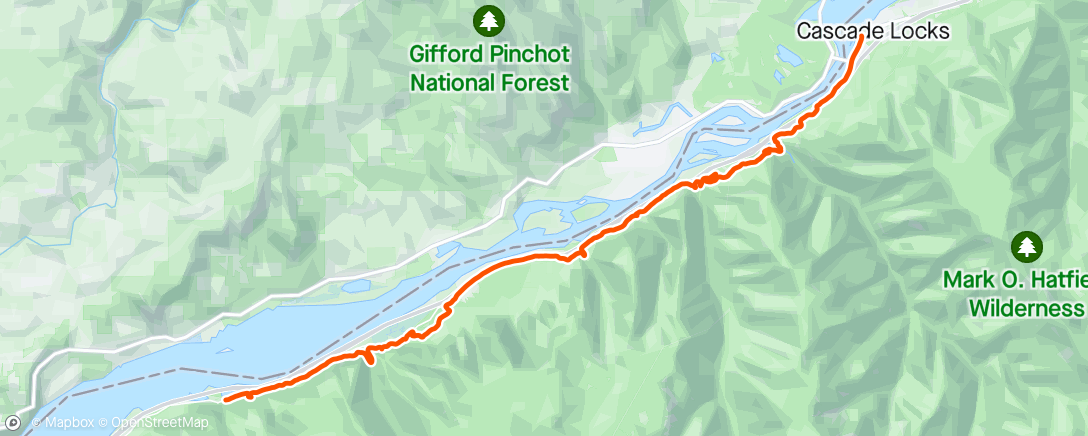 Map of the activity, Gorge Waterfalls Trail Run