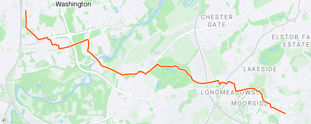 Map of the activity, Ride from work