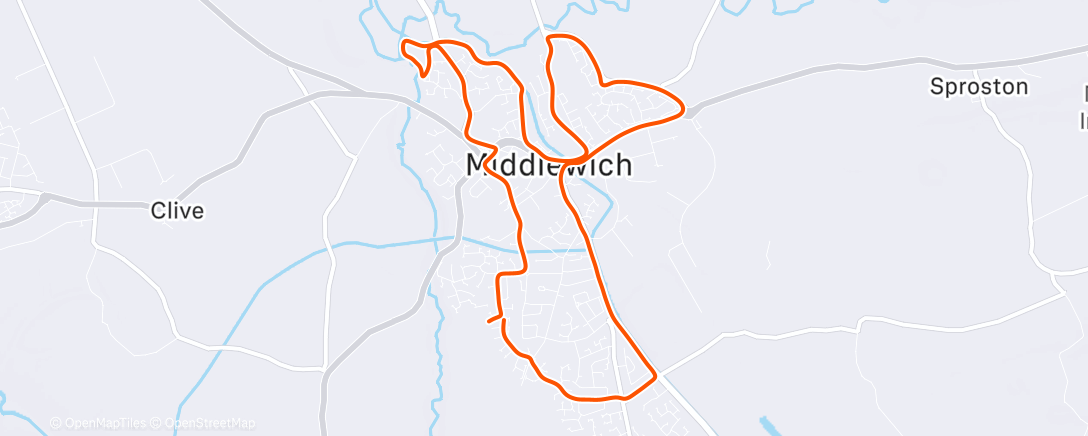 Map of the activity, Afternoon Run