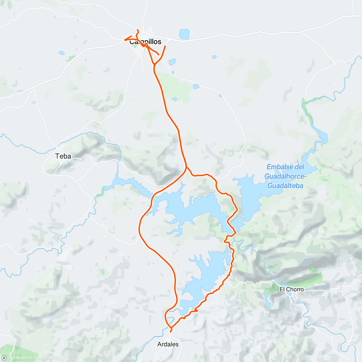 Map of the activity, VUELTECITA AL CHORRO