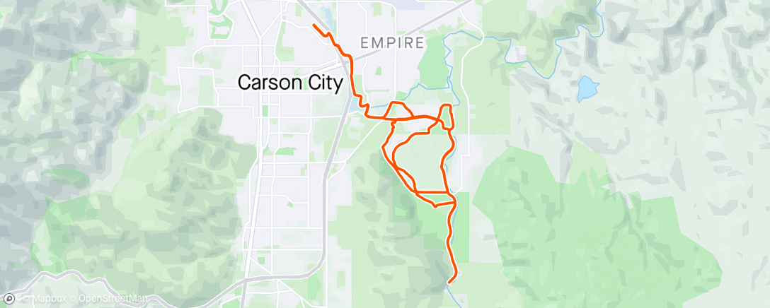 Map of the activity, Mountain Bike Ride w/ owl spotting