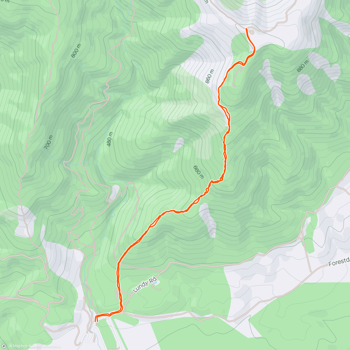 Mapa de la actividad (Morning Hike. Mt Thomas summit track)