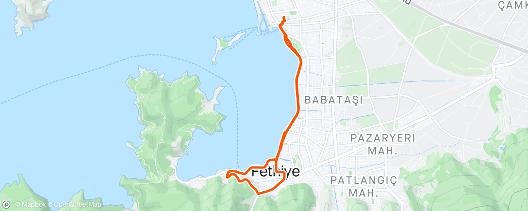 Map of the activity, Saturday Evening Run