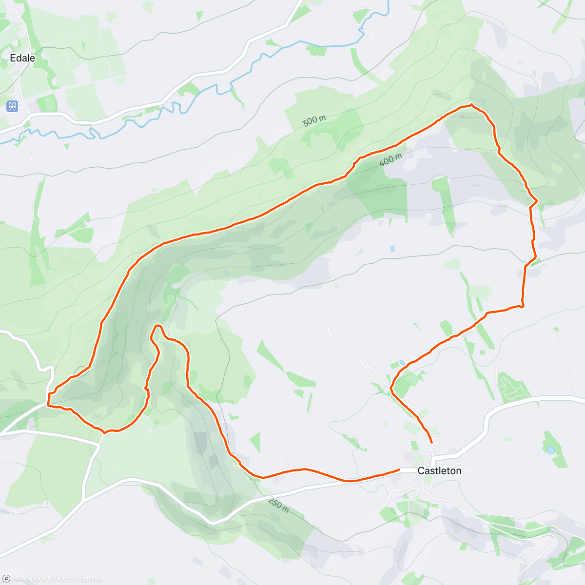 Map of the activity, Lose Hill and Mam Tor