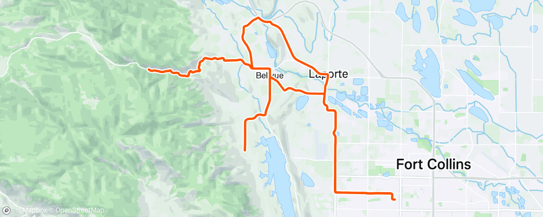 Map of the activity, Evening Ride