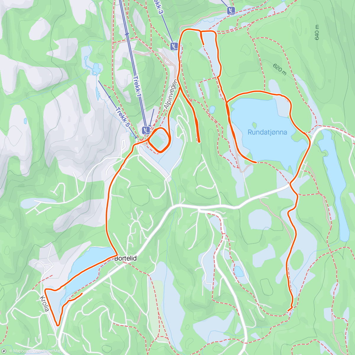 Map of the activity, Påskerebus på ski😃⛷️