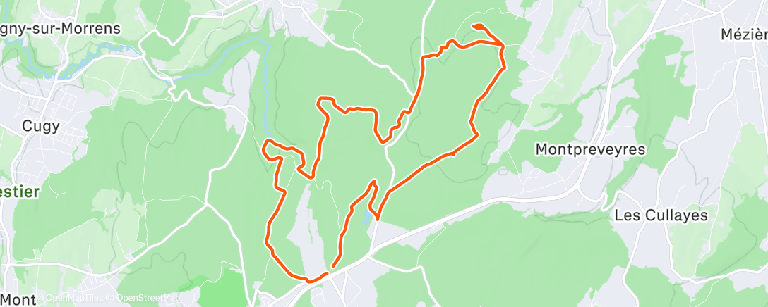 Map of the activity, Evening Run