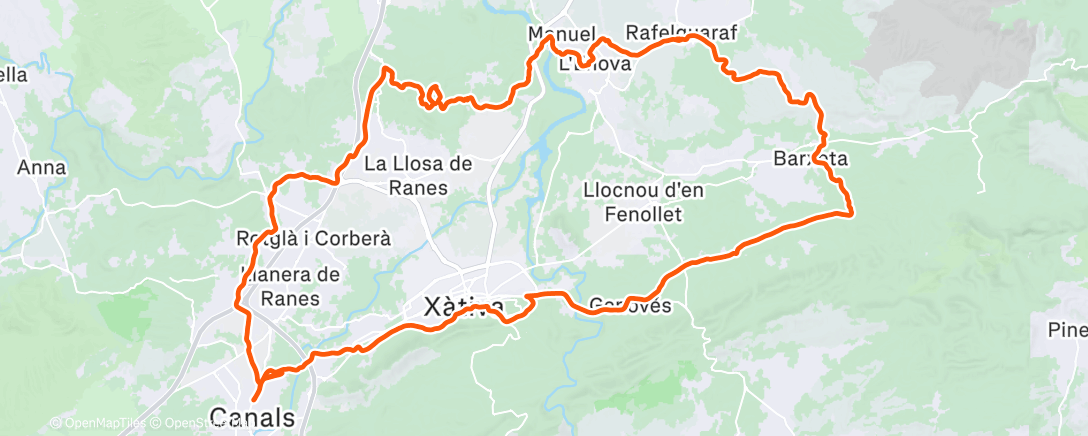 Map of the activity, Bicicleta de montaña matutina