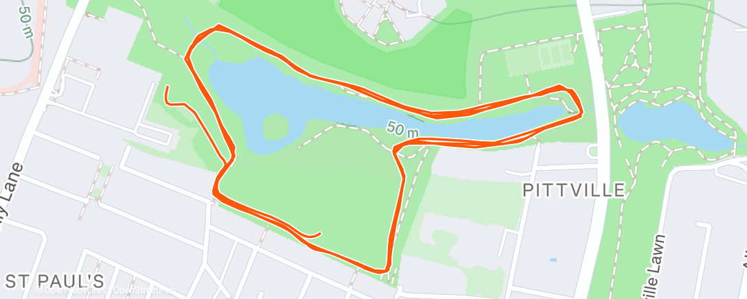Map of the activity, Parkrun