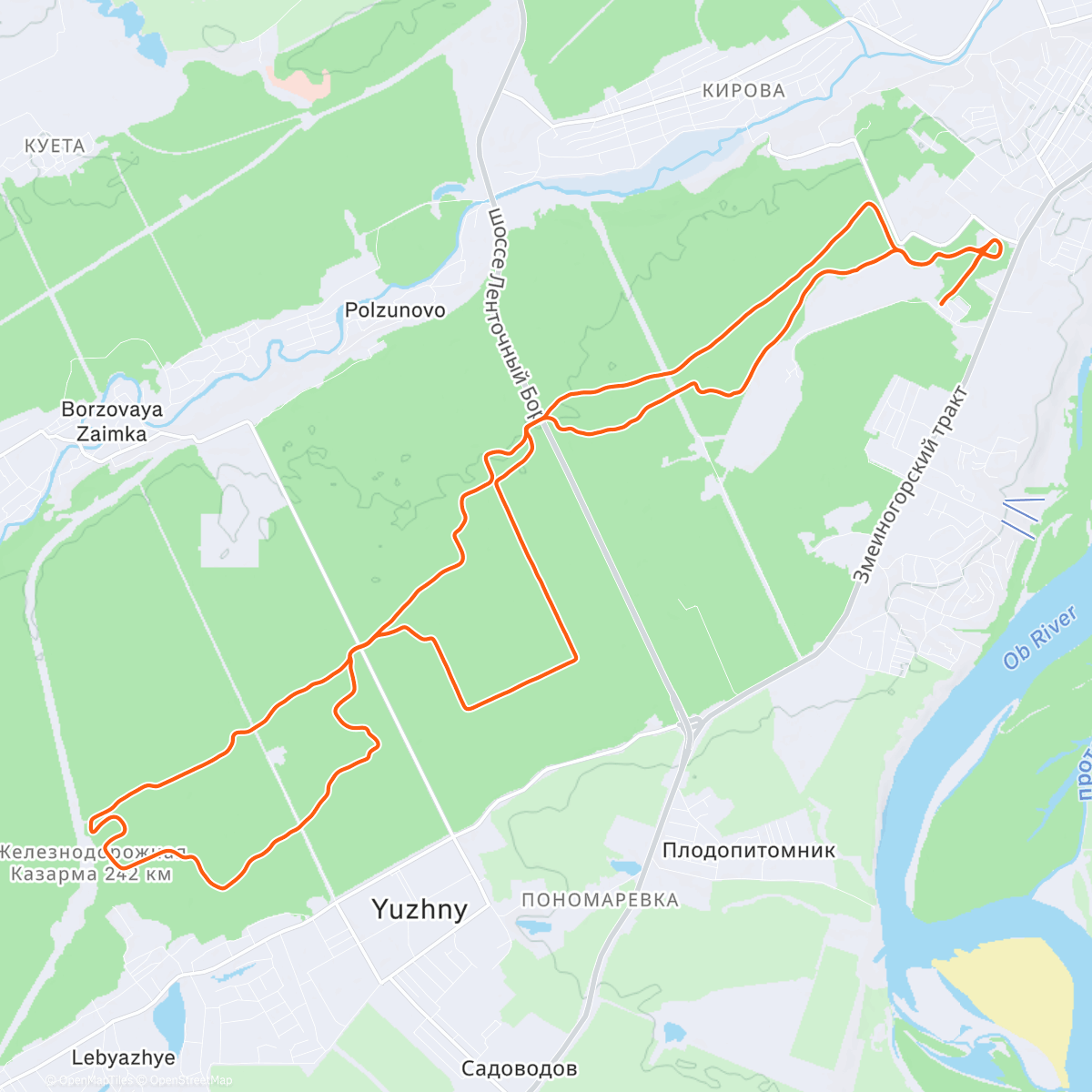 Map of the activity, Северный лыжный заезд (утро)