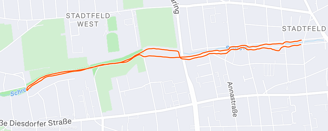 Map of the activity, Lauf am Morgen