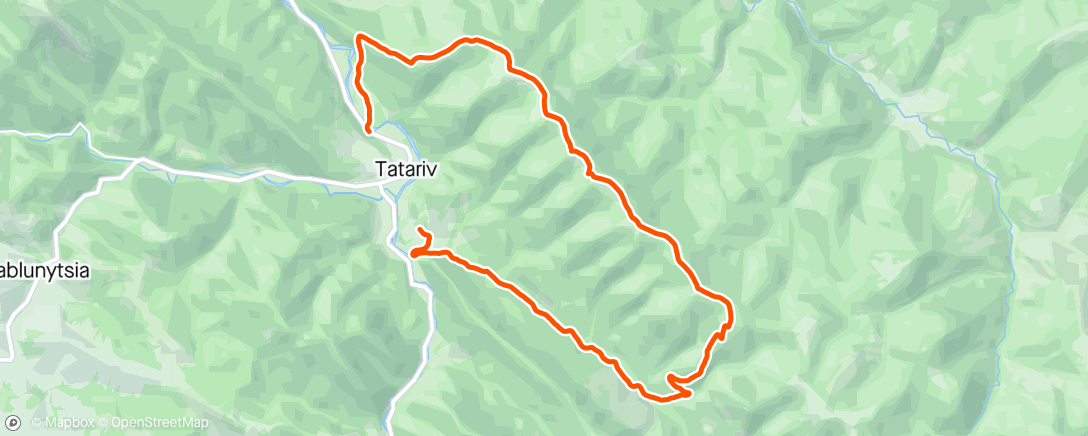 Mapa da atividade, Hiking around Tatariv: 3 mountains