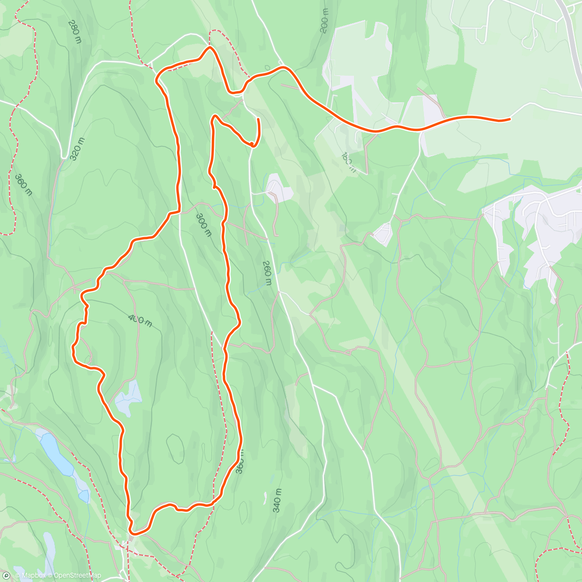 Карта физической активности (Brennberget 441 moh, Lillomarkas høyeste topp)