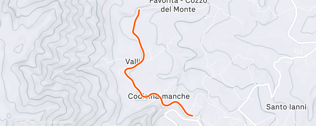 Map of the activity, Corsa dell'ora di pranzo