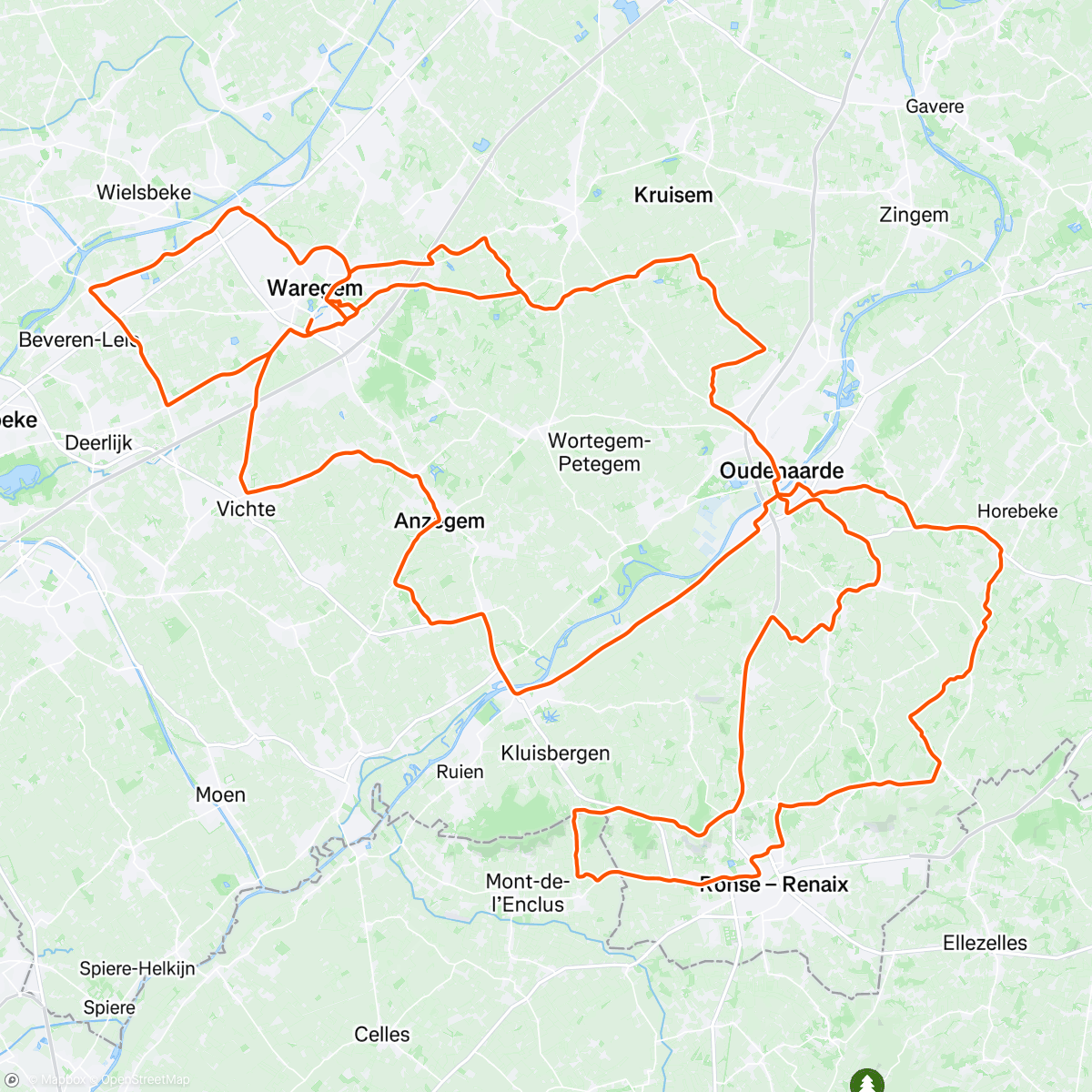 Map of the activity, Dwars door Vlaanderen - A travers la Flandre 🇧🇪