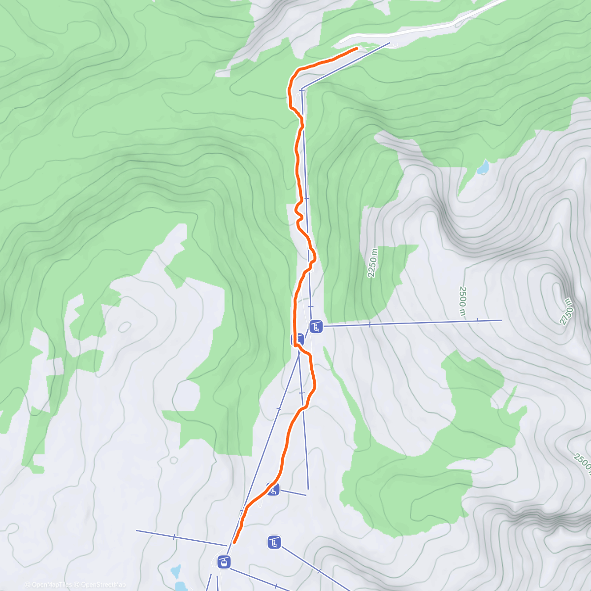 Map of the activity, testing out our gear