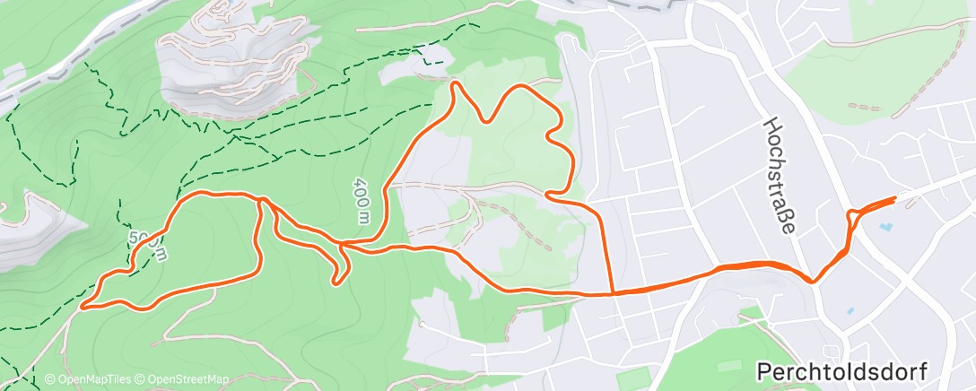 Map of the activity, Traillauf am Morgen