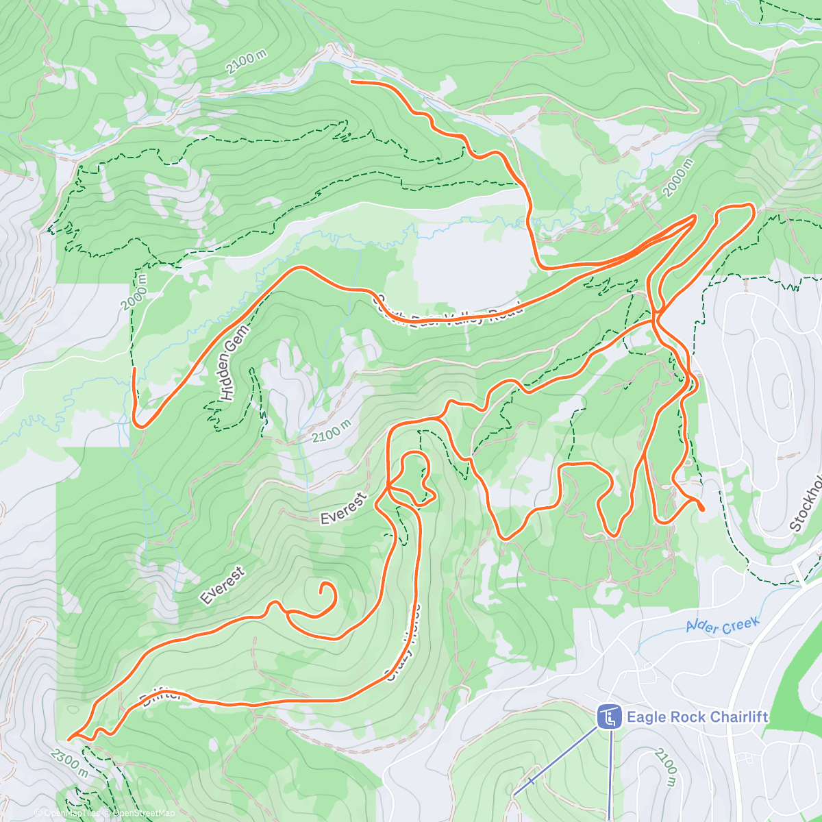 Mapa da atividade, California skiing 👌