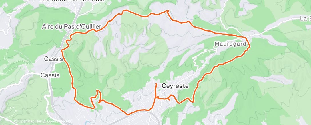 Map of the activity, Tour des crêtes de Ceyreste