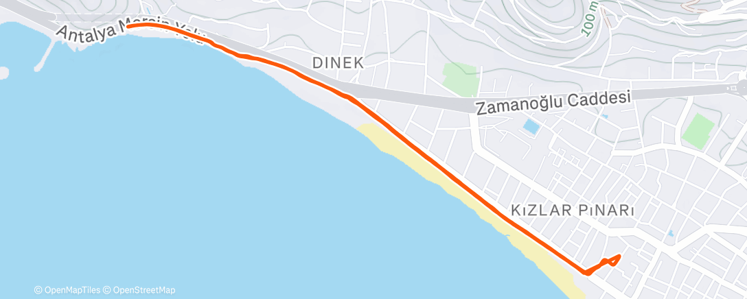 Map of the activity, Afternoon Run