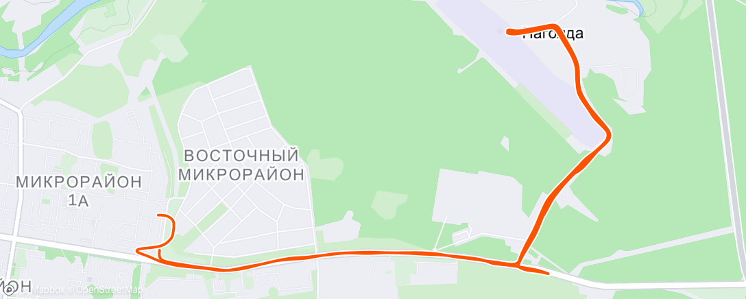 Map of the activity, Вечерний забег