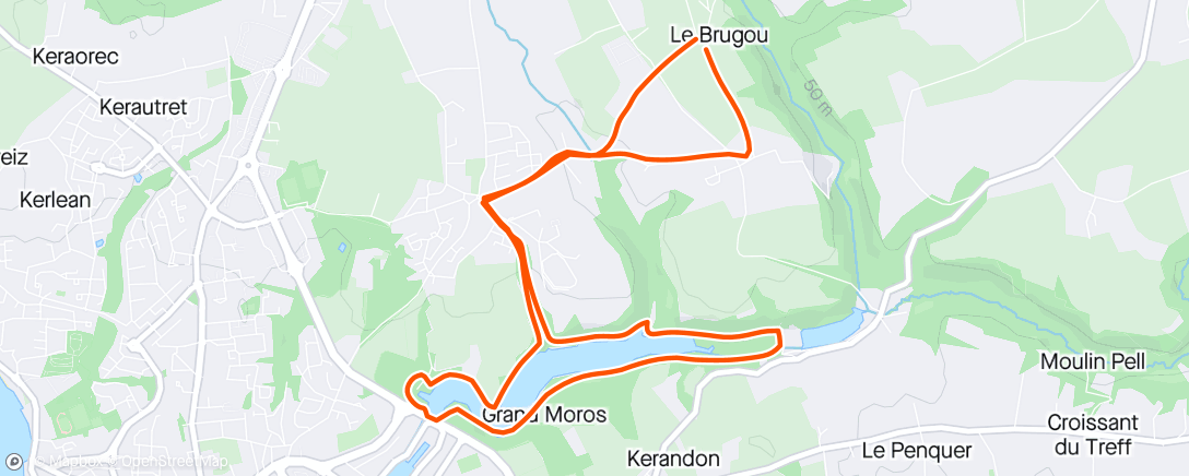Map of the activity, Sortie récup 10,5 kms - Moros de nuit