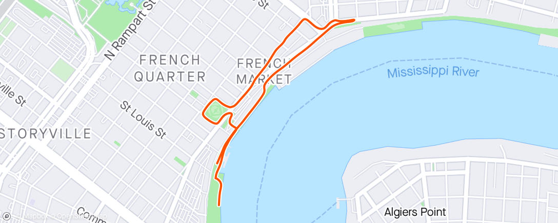Map of the activity, Early morning run