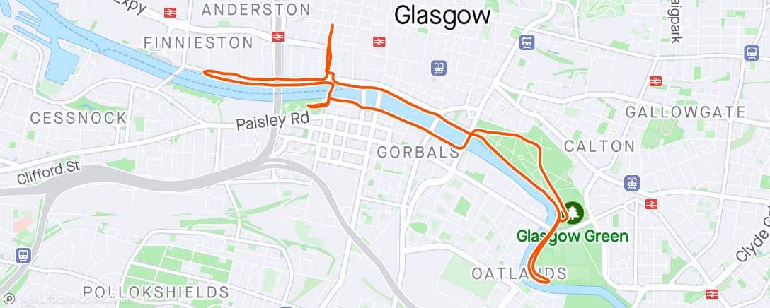 Карта физической активности (Glasgow river run)