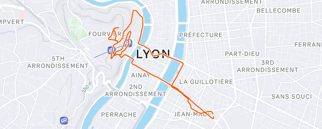 Карта физической активности (Course à pied le matin)