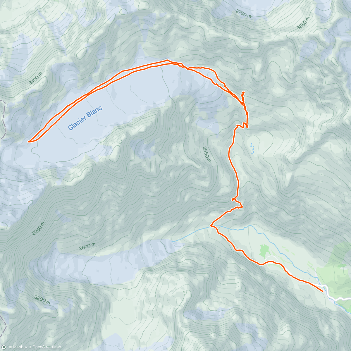 Mapa de la actividad, SDR glacier blanc