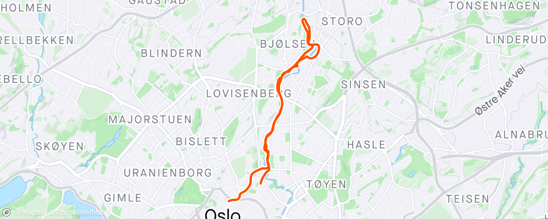 Karte der Aktivität „Zon opzoeken in Oslo”