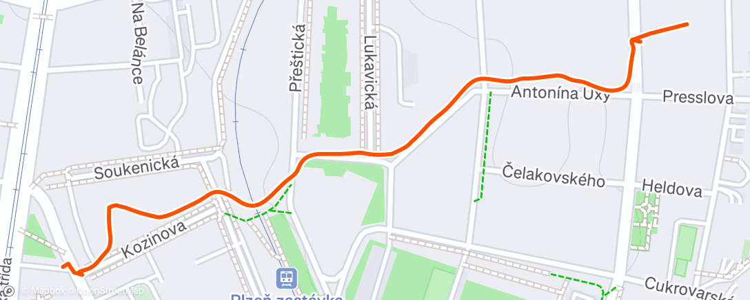 Map of the activity, Morning Walk