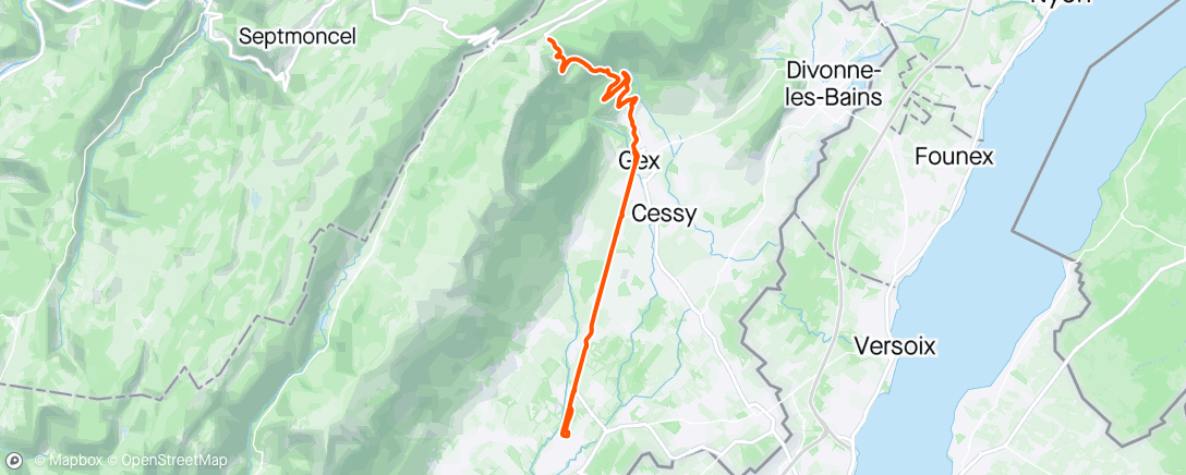 Map of the activity, Sortie vélo dans les monts Jura !