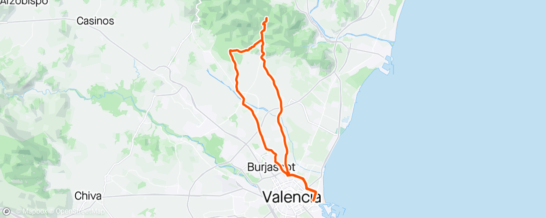 Mapa da atividade, Bicicleta por la mañana