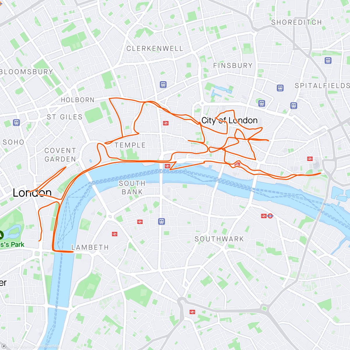 Map of the activity, London Landmarks Half