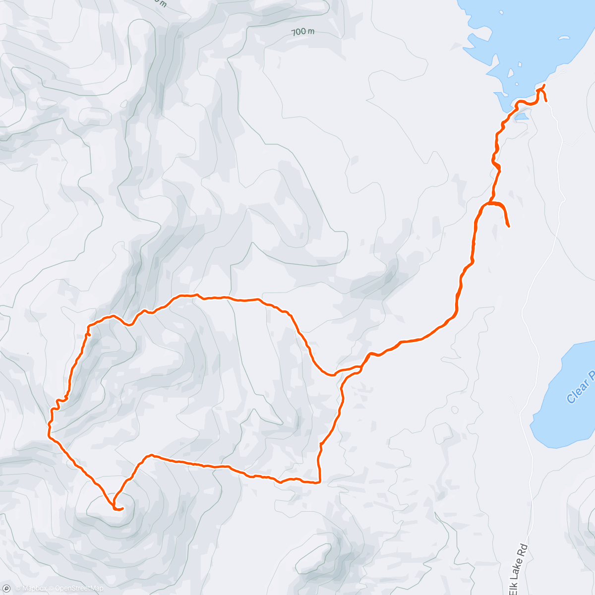 Map of the activity, Boreas and Wolf Pond Mtn from Elk Lake w/J