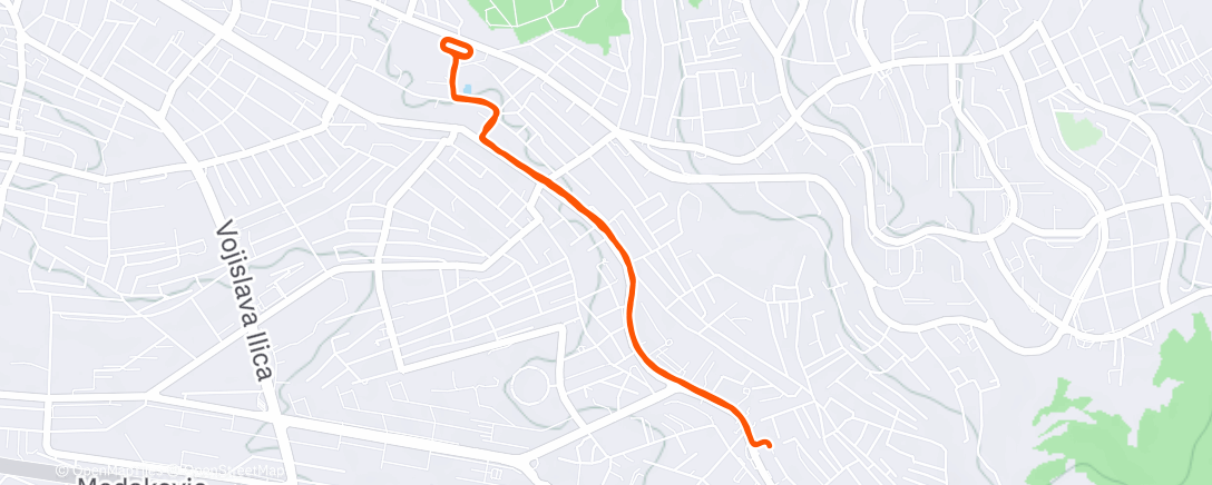 Map of the activity, Дневной забег