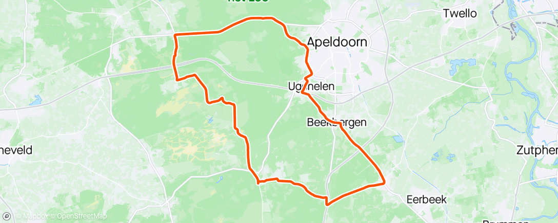 Map of the activity, Met Rein na een avondje stappen in Arnhem