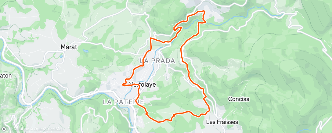 Map of the activity, Trail le midi