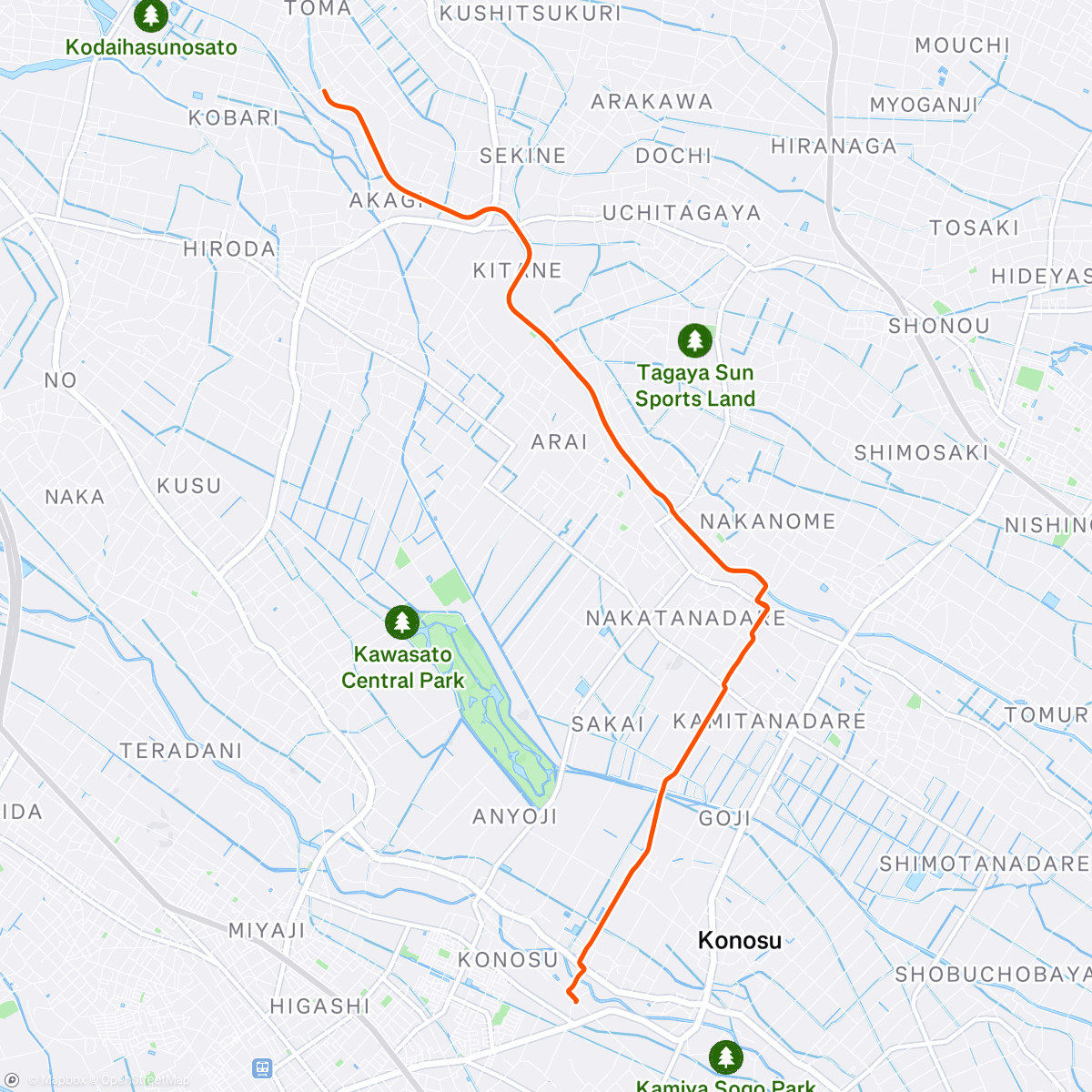 Map of the activity, 朝のライド