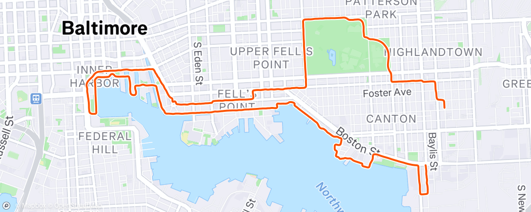 Map of the activity, Morning Run
