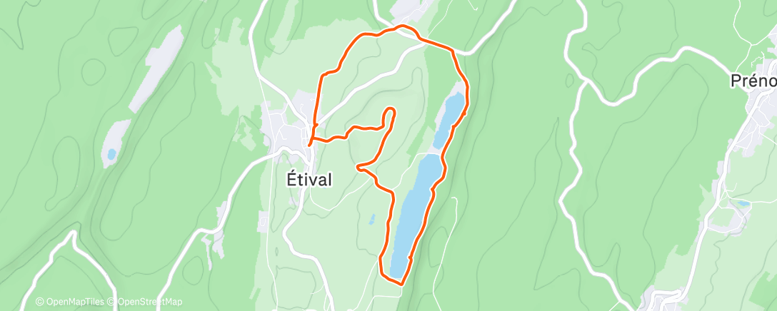 Map of the activity, Tour lac d’etival