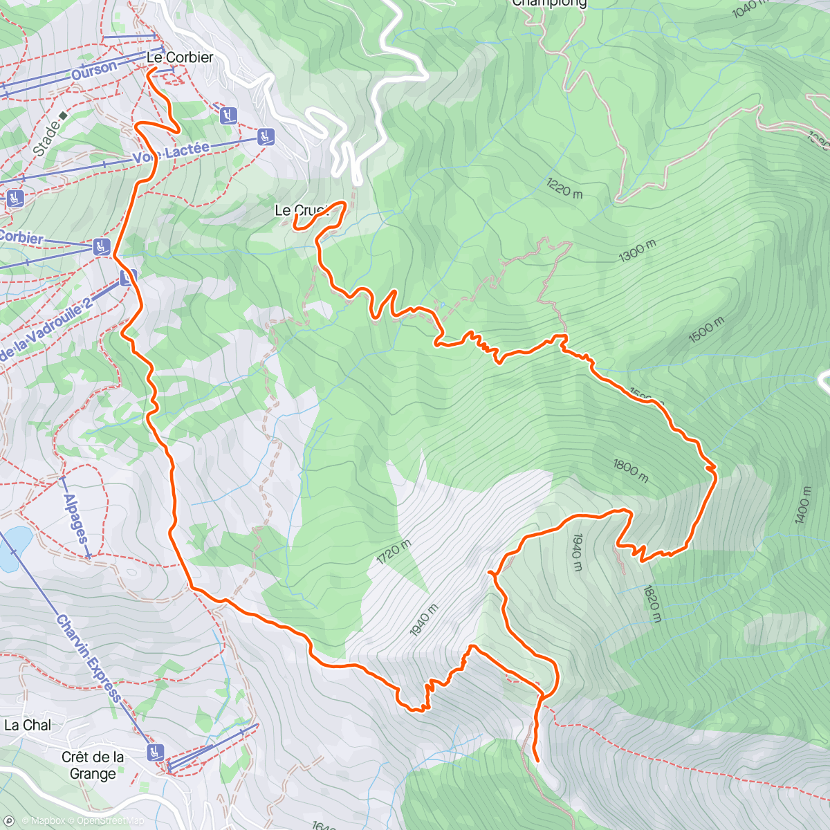 Map of the activity, Mont Charvin avec Clément