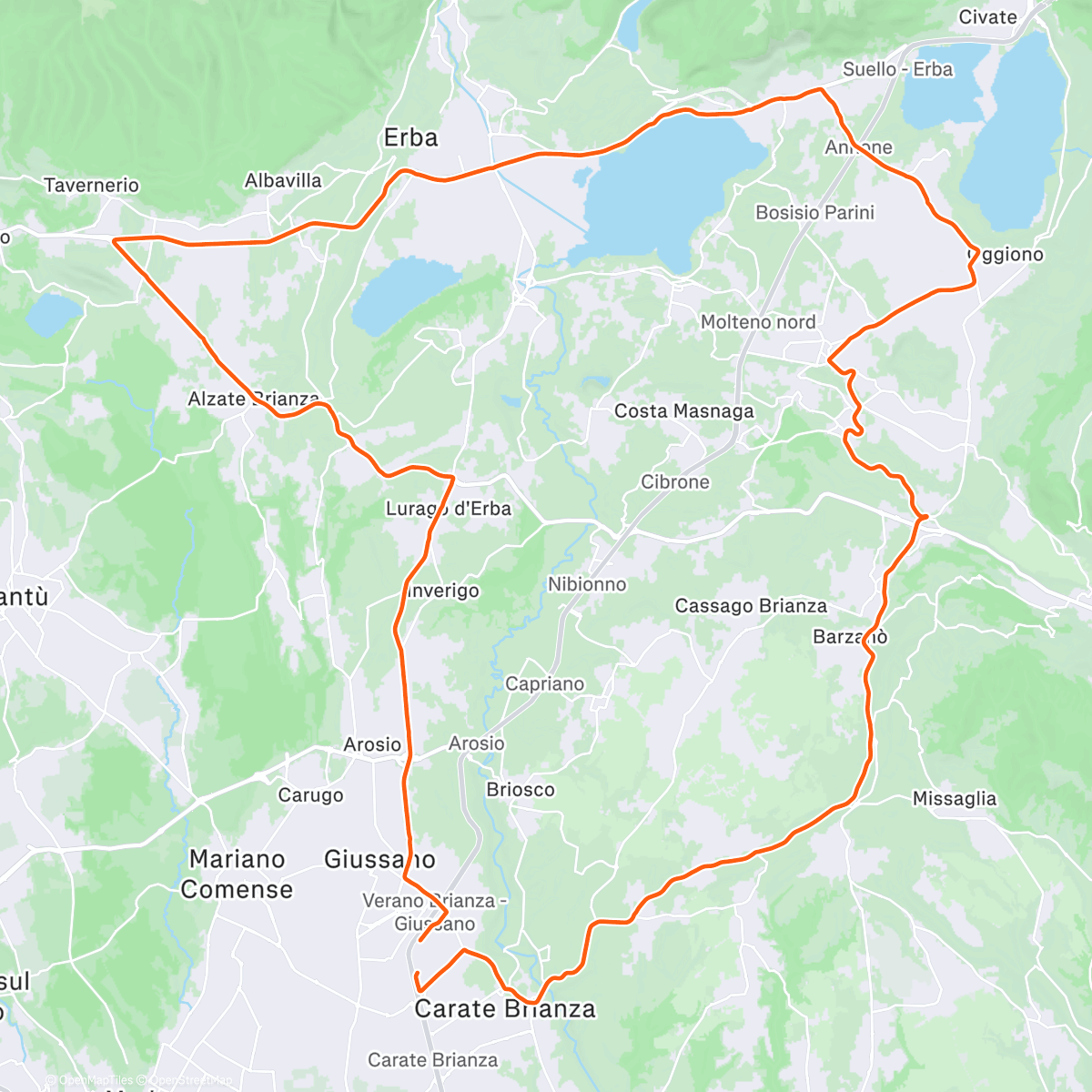 Карта физической активности (Pedalata dell'ora di pranzo)